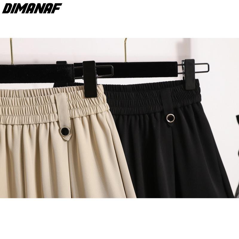 DIMANAF 2024 Plus Size Women Summer Loose Pants Wide Leg Pants 5XL High Waist Shorts Elastic Casual Basic Short Pants