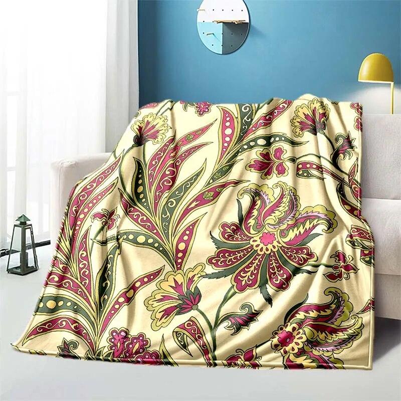 Retro Patternblanket Sofa Blanket Air Conditioning Cover Blanket Blankets for Beds Cute Blanket Children‘s Blanket Thin Blanket