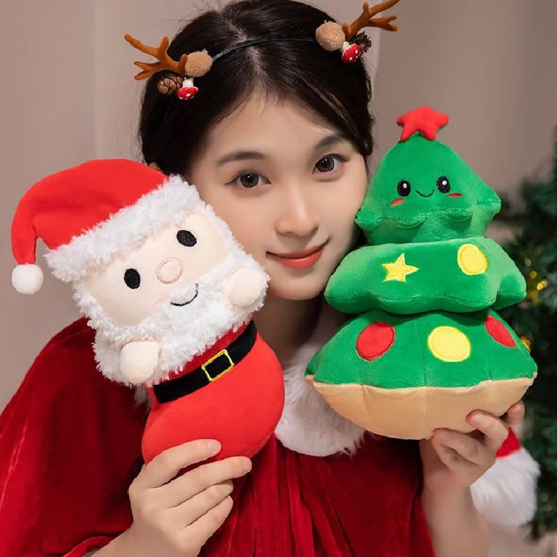 Festive Christmas Boot Plush Figures Including Santa Elf Penguin And Tree For Kids