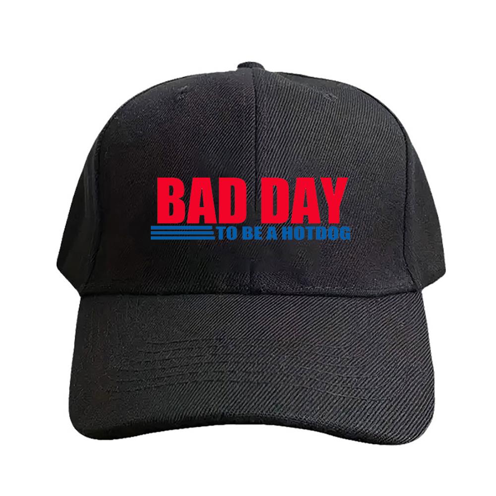Bad Day to be a Hot Dog Cap Summer Woman Man Baseball Cap Adjustable with Curved Brim Duckbill Cap Protection Sun Hats