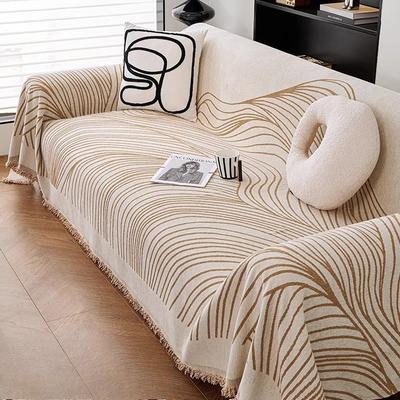 Simple Luxurious Chenille Sofa Case Abstract Irregular Line Settee Mat Anti Cat Scratch Dirt Resistant Machine Wash Couch Pad