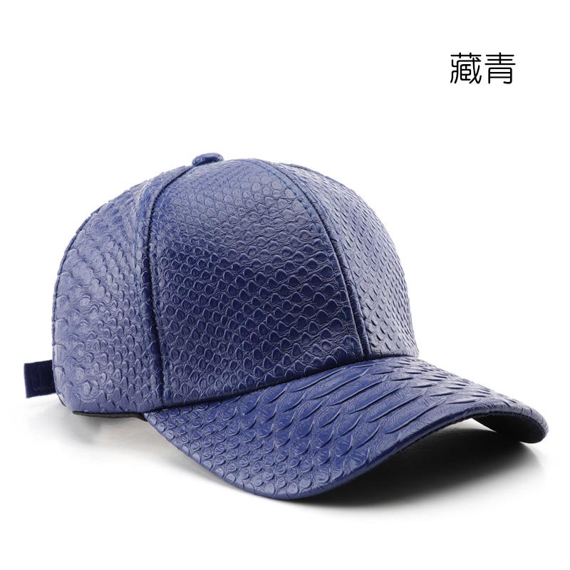 

Hat autumn and winter leather solid color light board baseball cap outdoor sports travel sun protection sun hat cap темно-синий