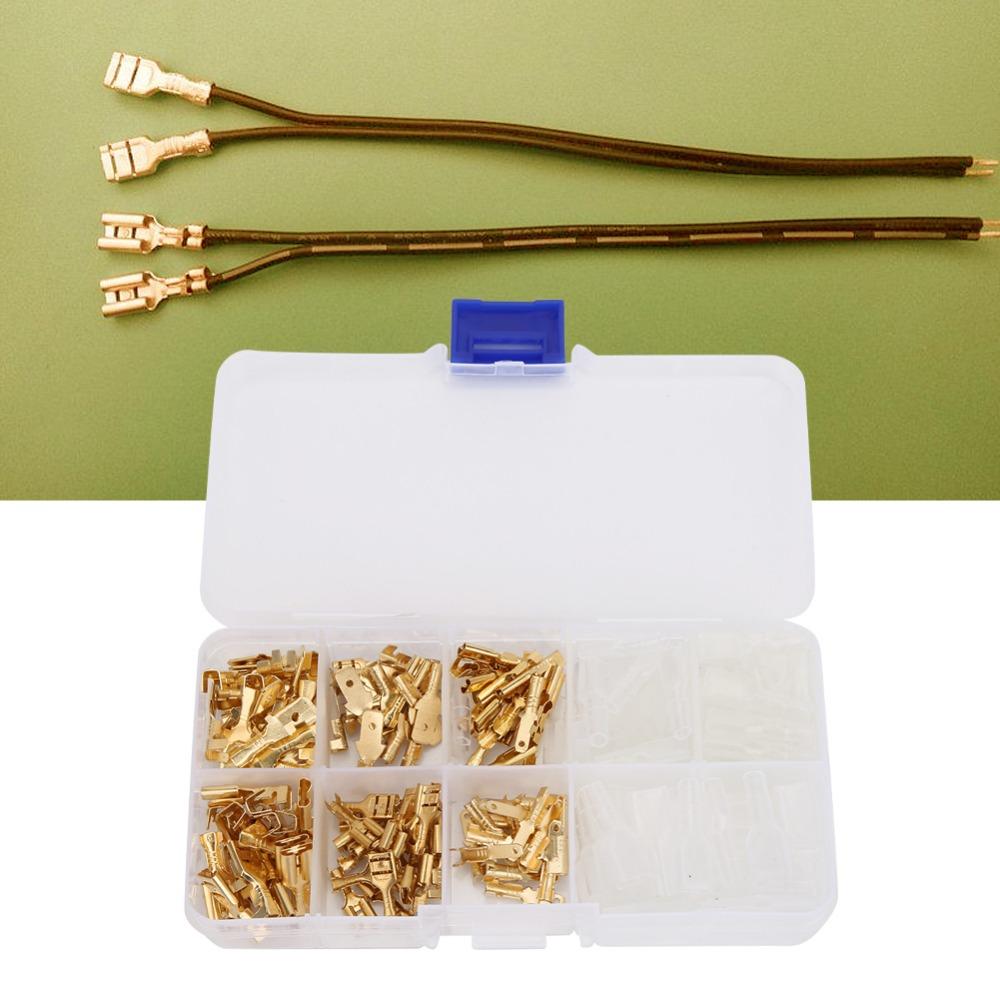 180Pcs with Insulation Cover Terminal Connector Spring Spade Terminals  Electrical Applications