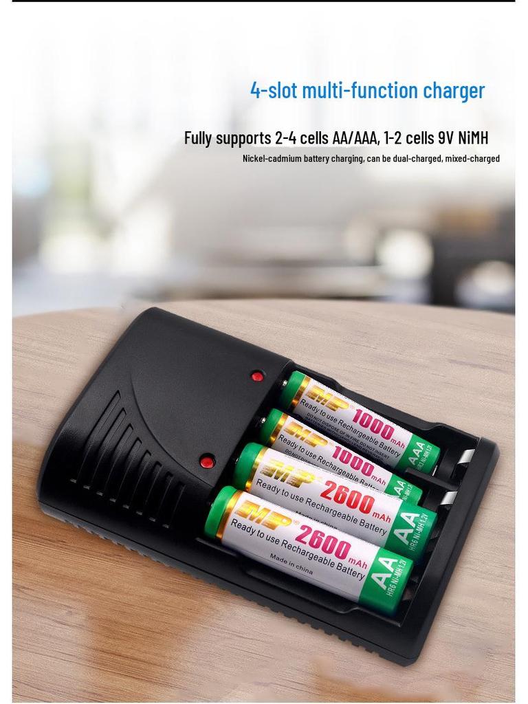 Universal Smart Rapid Charger for 5-9V Ni-MH Batteries with Auto Green Light