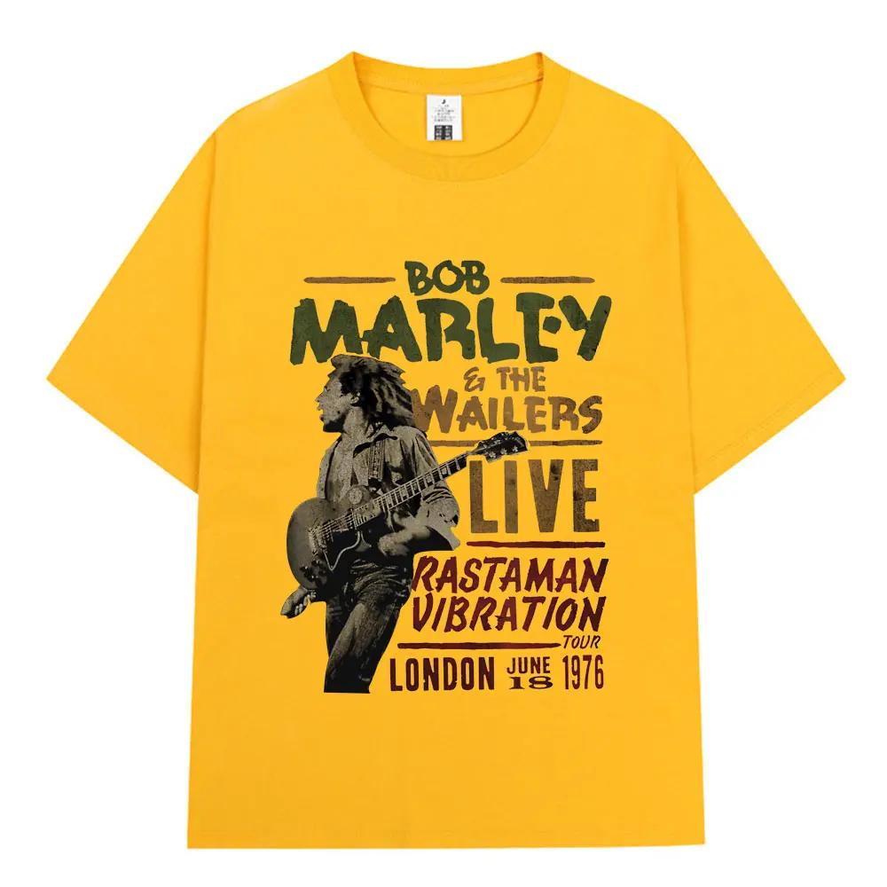 2025 New Reggae Bob Marley Bob Marley WailersT T-shirt Men's Fashion Vintage T-shirt 100% Cotton Oversized Short Sleeve T-shirt