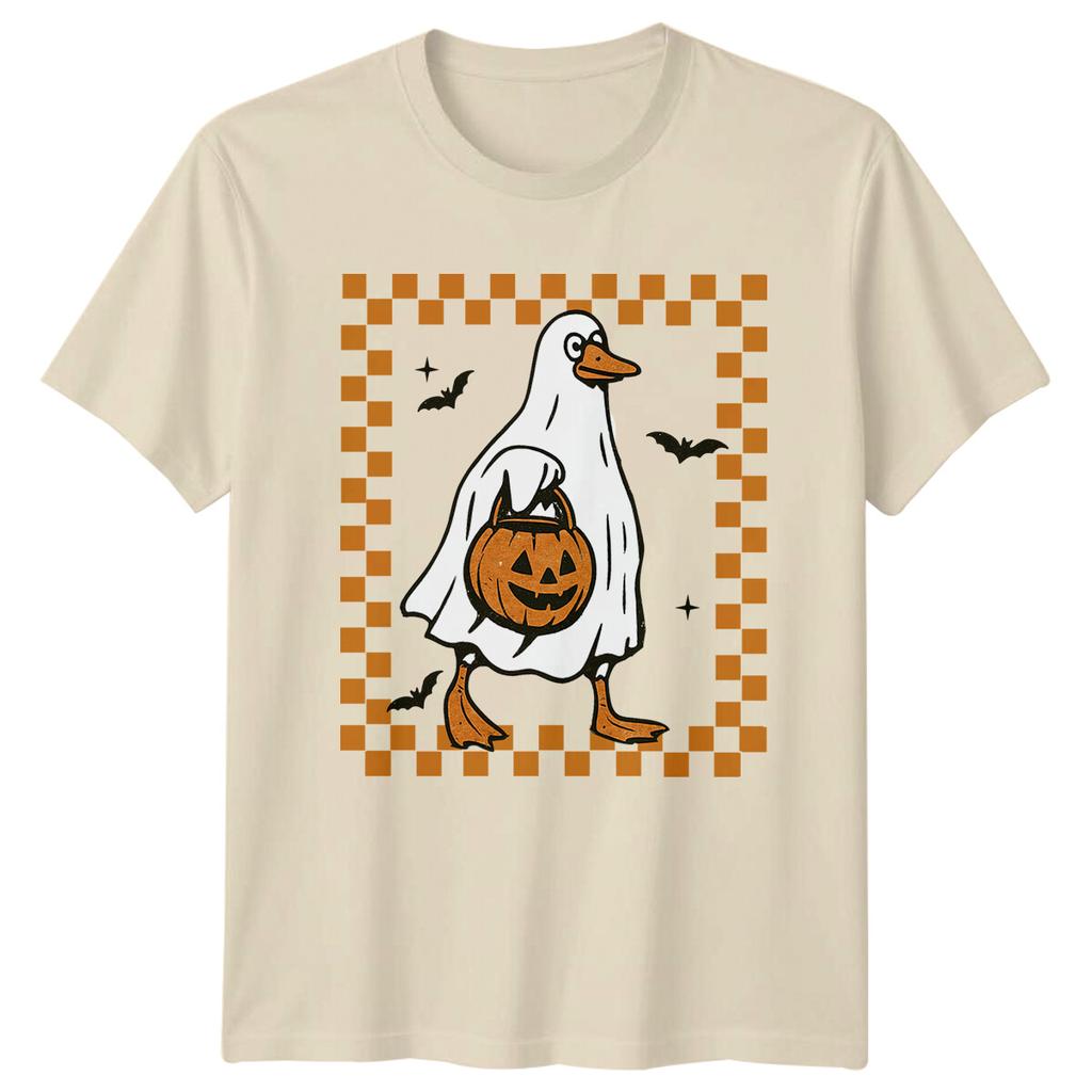 Halloween Goose Ghost Pumpkin Trick or Treat Unisexs TShirt Unisexs Tee Graphic