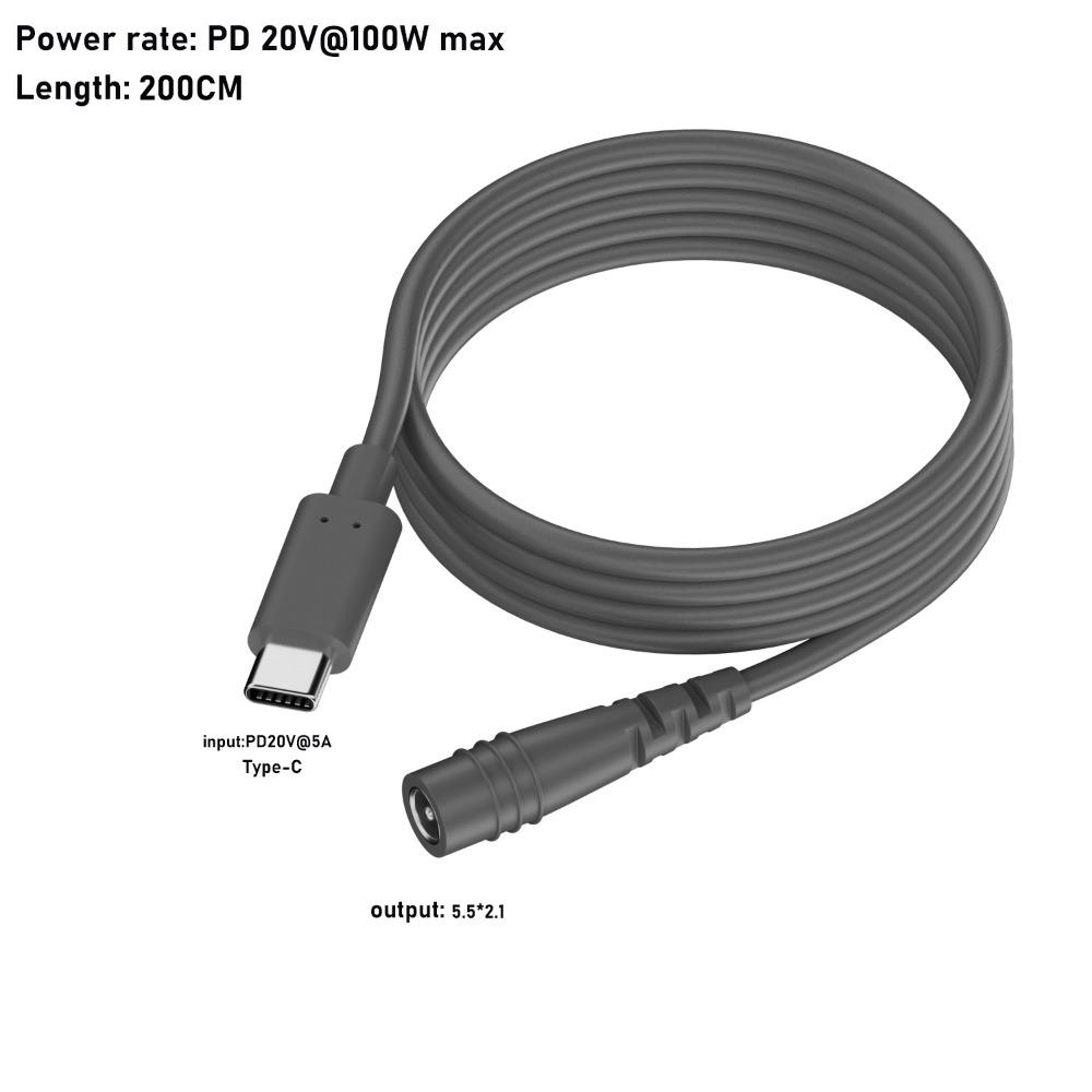 Barrel Jack USB C To DC Power Cable 20V 5A Adapter Cable for Starlink Mini
