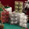 6Pcs Glitter Christmas Ball Ornaments Hanging Xmas Tree Decoration Balls  Holiday Home Decoration