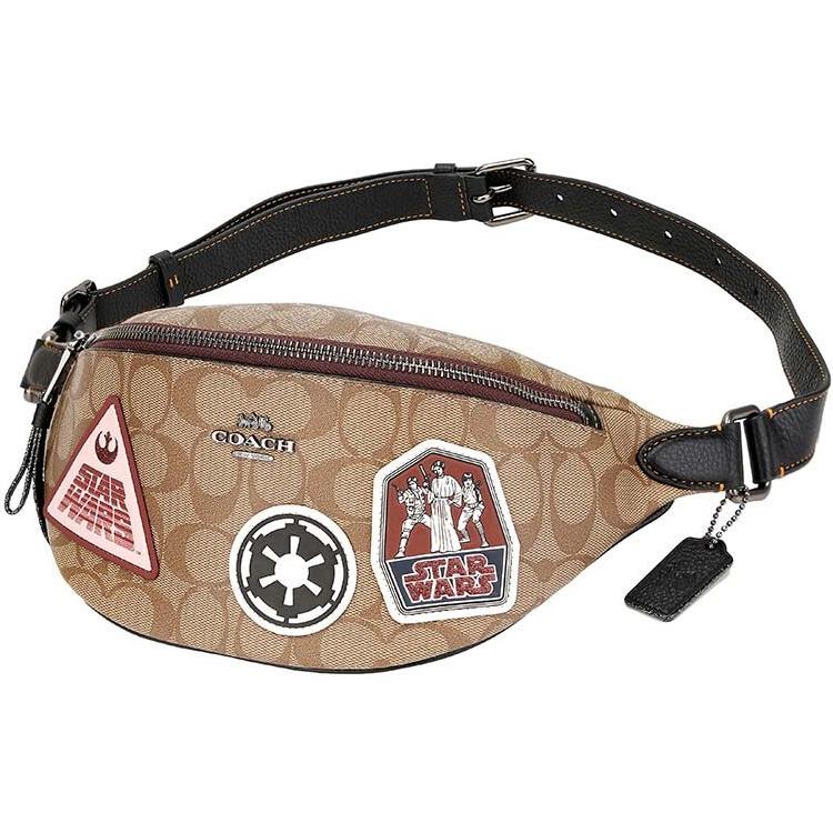 New COACH Star Wars Xingji Battle, Collaboration Coated Canvas One Shoulder Crossbody Fanny Pack Men's Khaki 88013-QBE7V