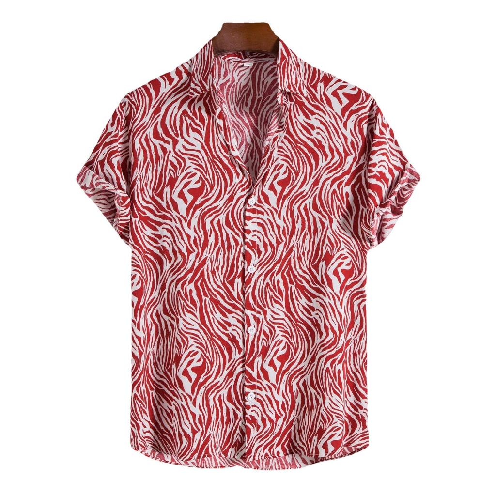 2025 Southeast Asia Men's Zebra Print Beach Shirt