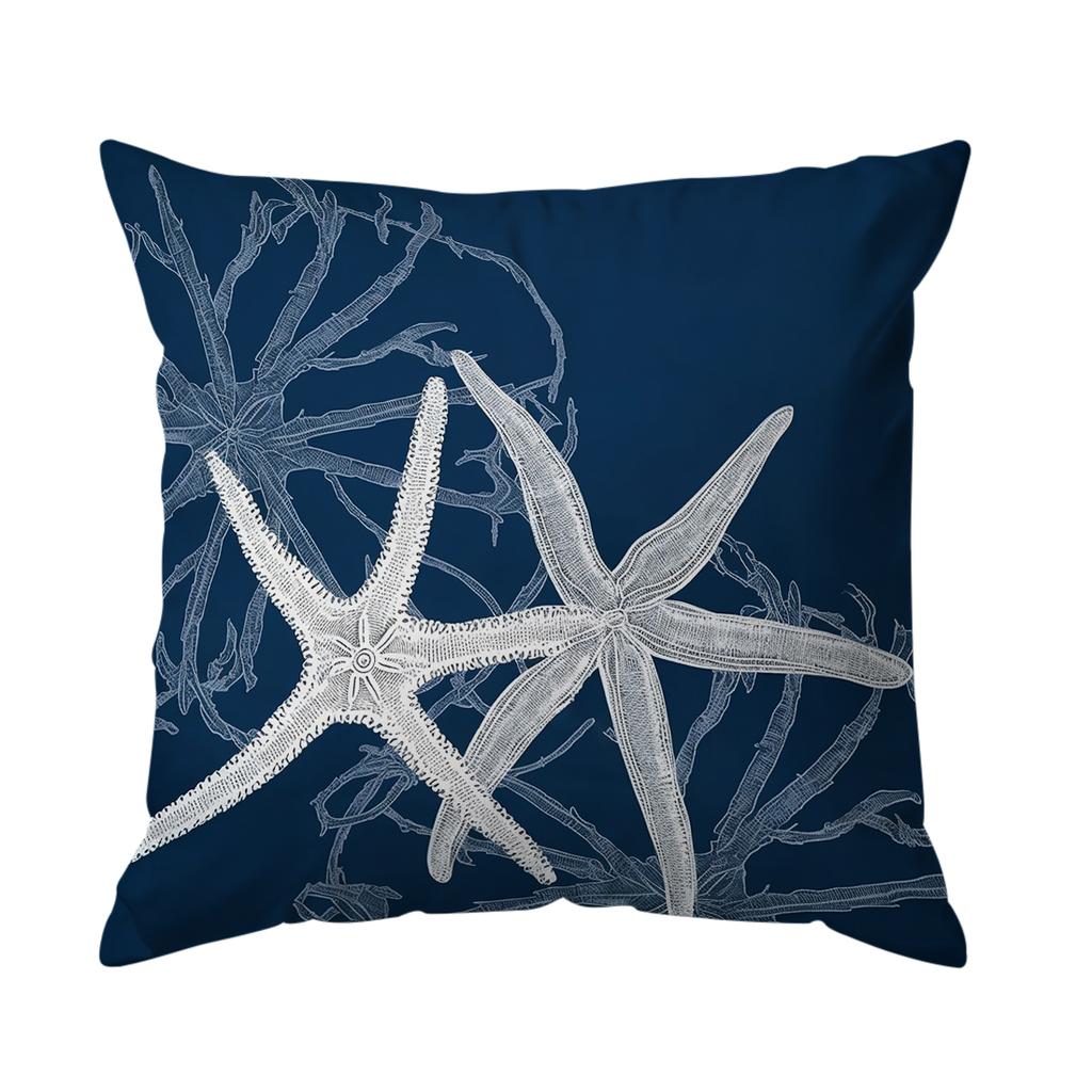 50X50Cm Starfish Coral Pattern Pillowcase 100%Polyester Living Room Bedroom Sofa Office Cushion Case Home Decoration