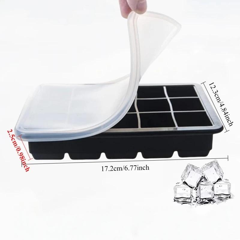 4/8/15 Grids Large Silicone Ice Cube Tray Ice Mold For Whiskey Bourbon Cocktails Home Party Diy Ice Maker Mold Kitchen Tools