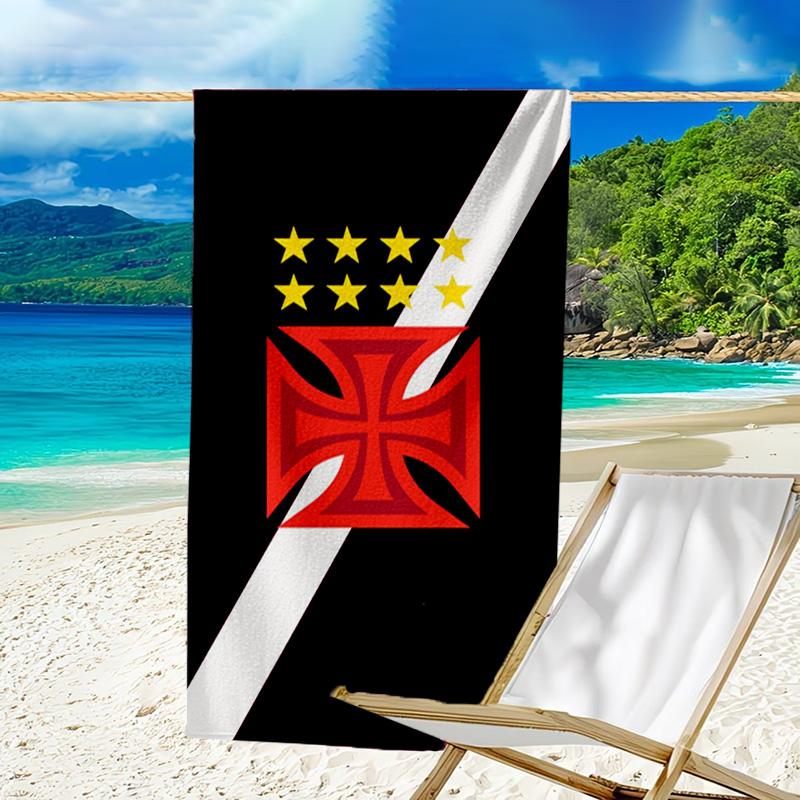 Vasco Fußballverein Bedrucktes Strandtuch, Superweiche Mikrofaser, Perfektes Geschenk Geburtstag, für Pool, Strand, Reisen, für Familie und Freunde