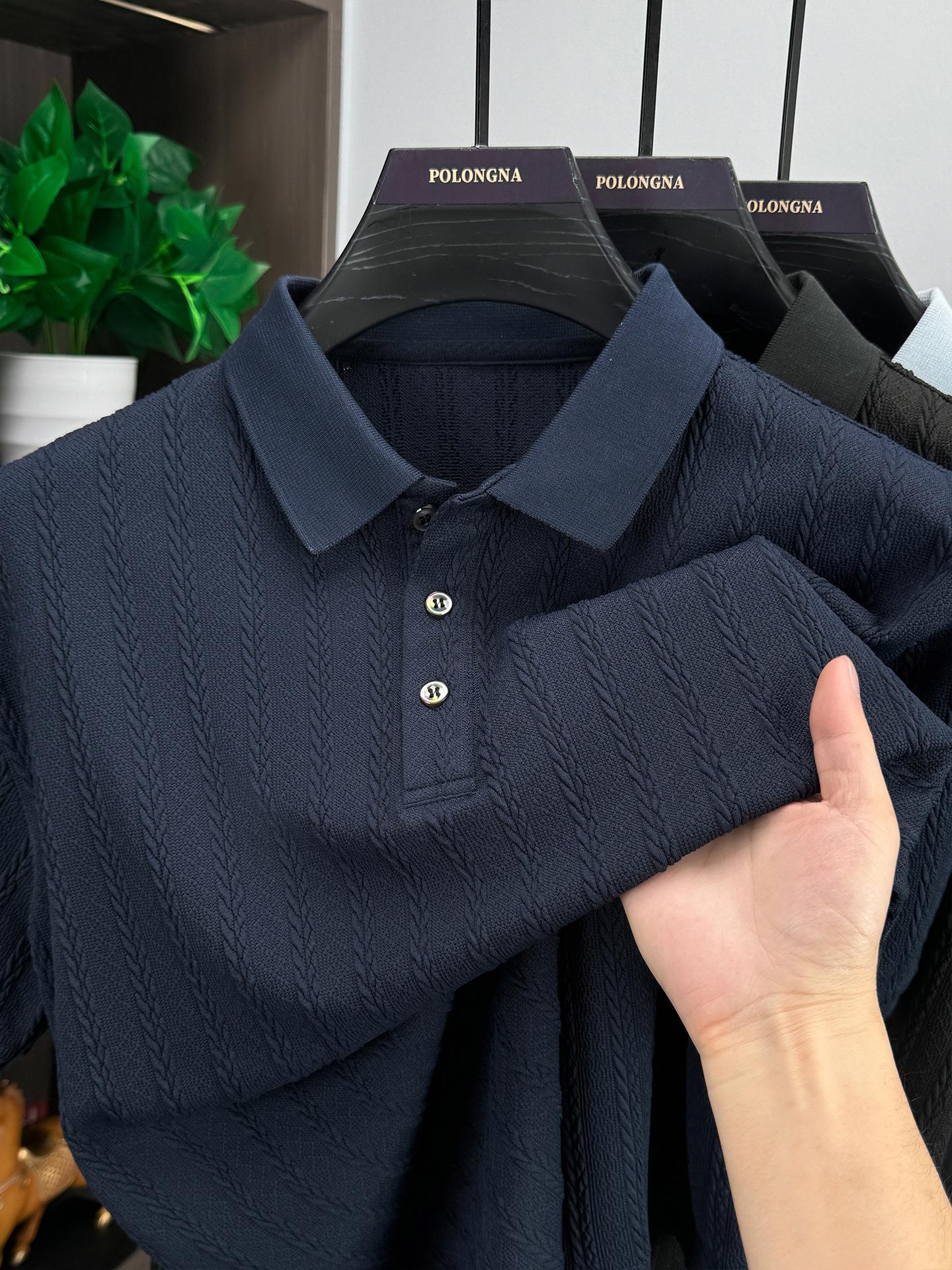 Wind Polo Shirt Men s Short Sleeve Summer Breathable Lapel Collar T-Shirt M