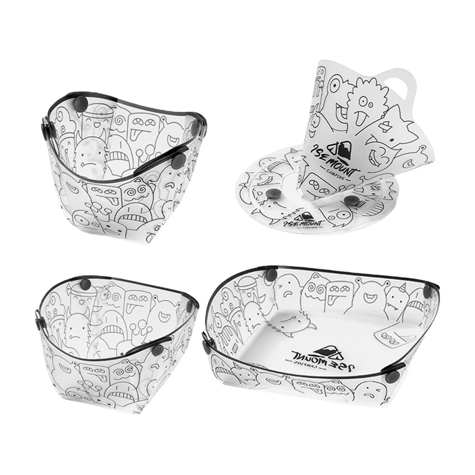 

Light Weight Folding Tableware Portable Folding Bowl Plate Cup Filter Food-Grade Plastic Tableware for Camping Hiking 1