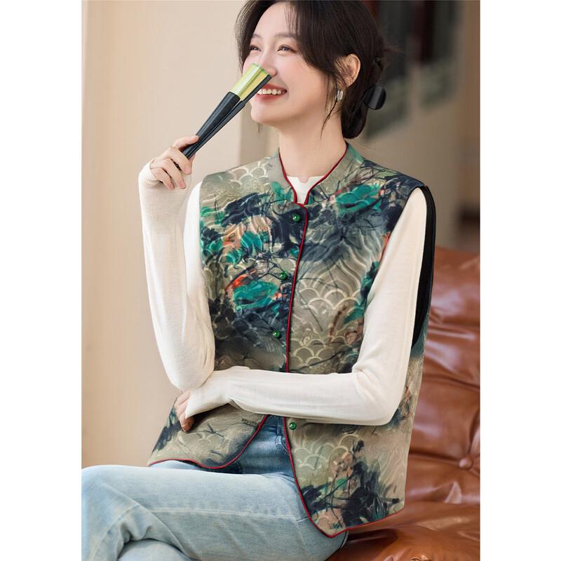 Women s Chinese Style Sleeveless Vest M