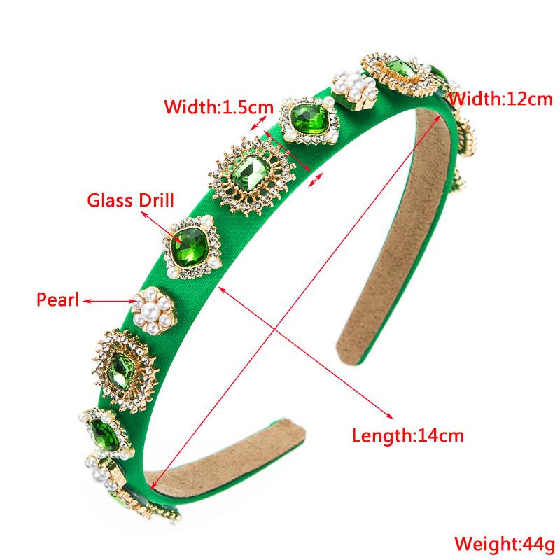 Women's Hairband Baroque Fine Edge Crystal Pearl Headband Premium Retro Hair Ornament