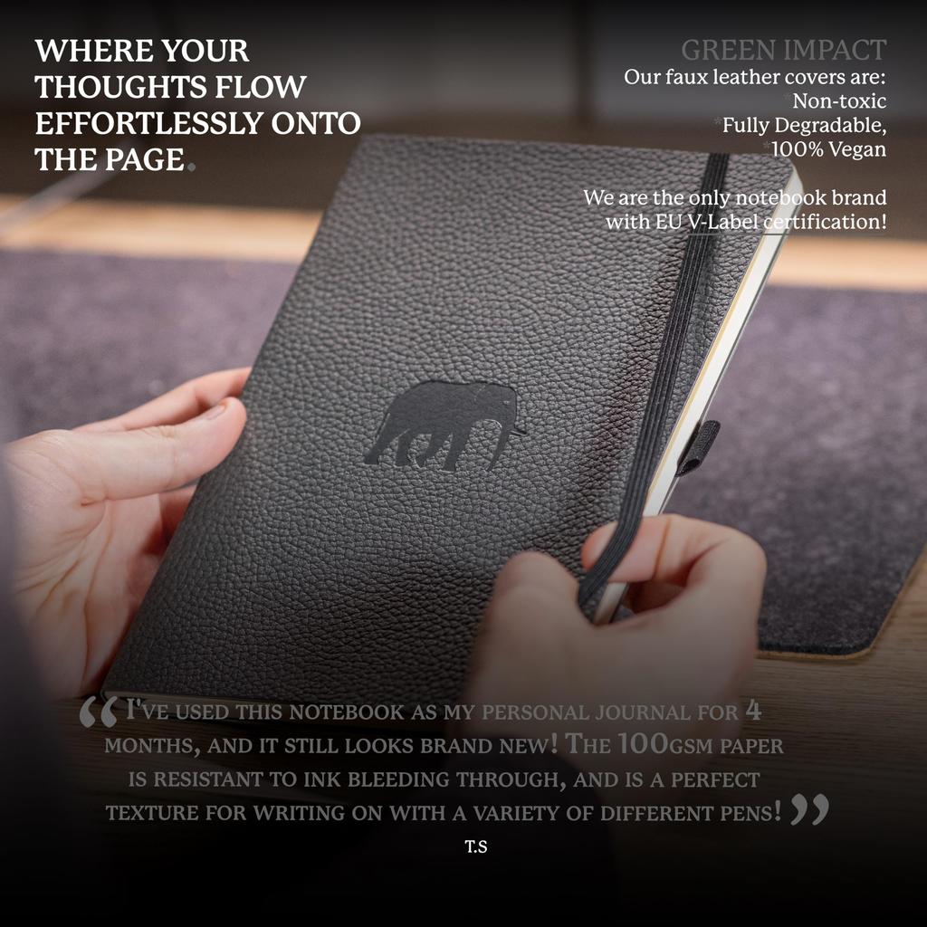 A5 Ruled Journal Notebook Softcover PU Leather Ideal for and Business with Elastic Pen and Bookmark Dingbats - - - Work, Travel, - Pocket, Closure,