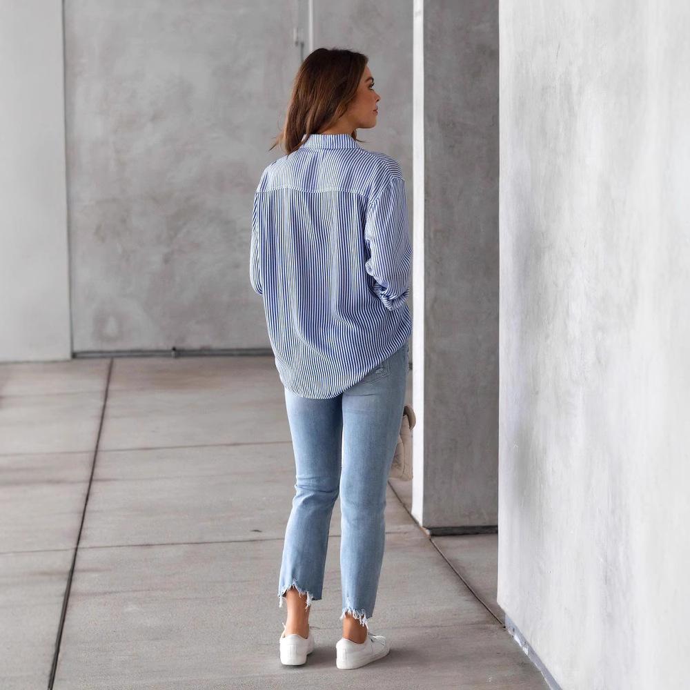 European and American Women's Spring 2025 Striped Long Sleeve Loose Cardigan Top