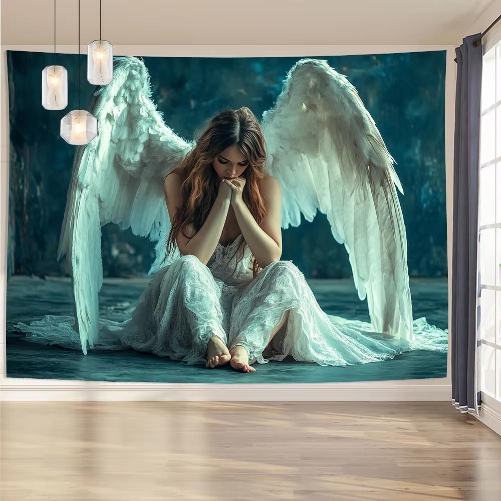 Enchanting Elegant Angel Tapestry, Decorative Wall Hanging For Living Room Bedroom Office Party Home Decor