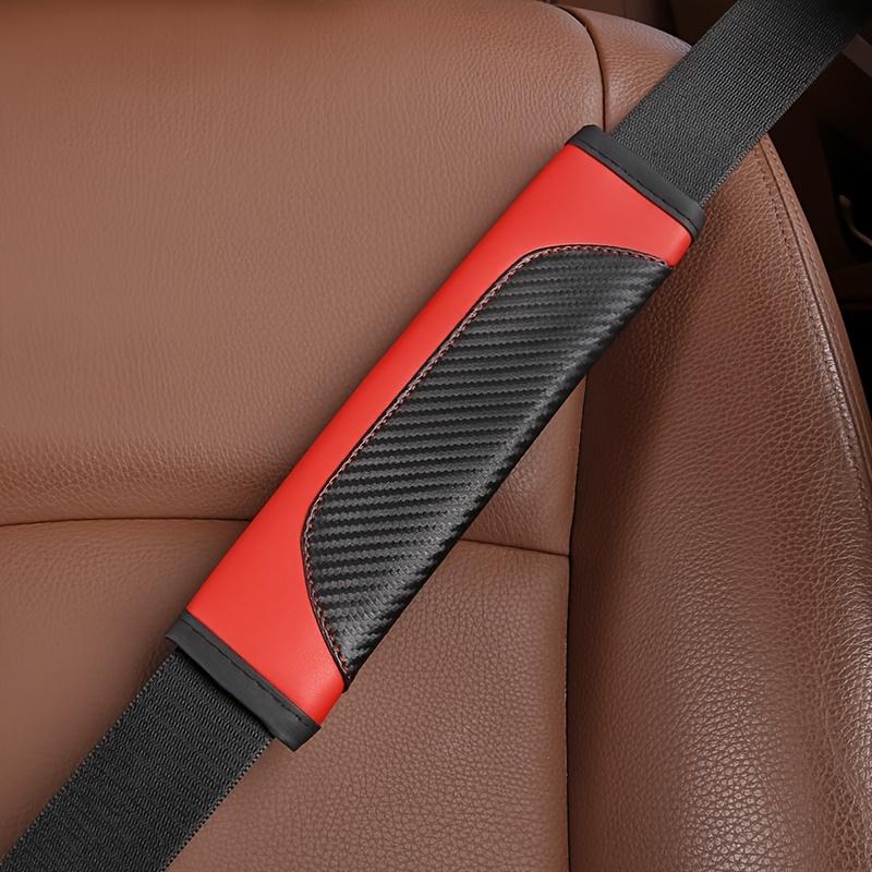 1pc Carbon Fiber Pattern PU Leather Car Seat Belt Shoulder Pad, Comfortable Protective Cover for Car Seat Belt Comfort Seat Belt Cover Shoulder Strap