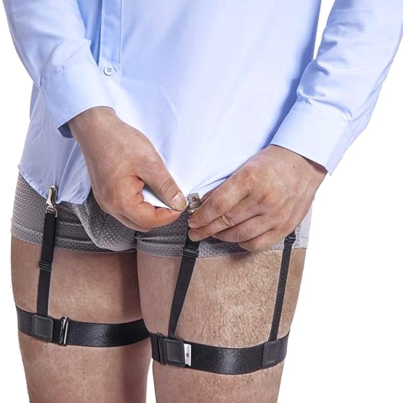 1 Par Tirantes para Camisa de Hombre Cinturón con Clips de Bloqueo Antideslizantes Mantienen la Camisa Metida Liguero Suspensor para Pierna Muslo Correa de Bloqueo Ajustable