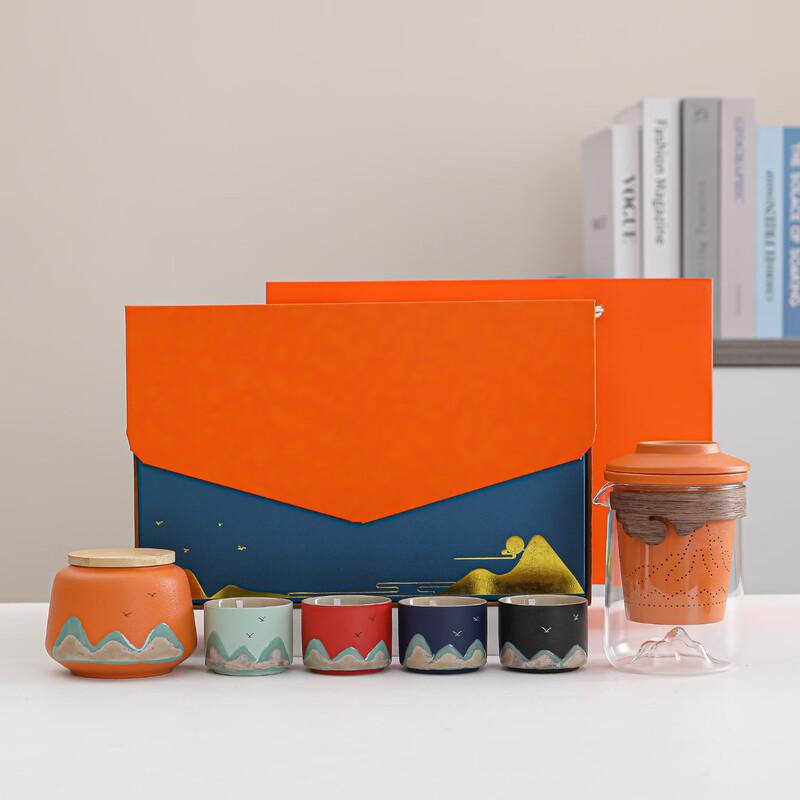 Chinese Hand-painted Portable Ceramic Tea Set