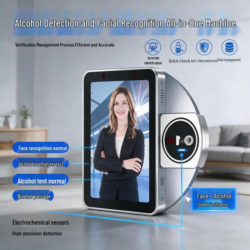 Facial Recognition and Alcohol Detection Attendance Terminal CN plug (adapter included)