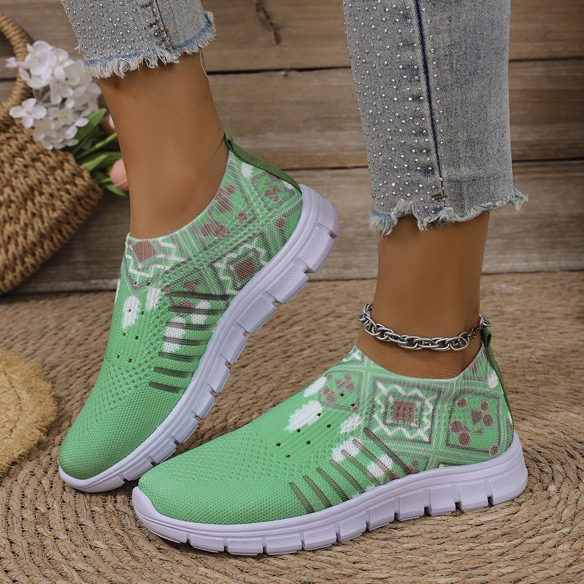 

Women Mesh Breathable Slip on Flat Shoes Woman Tenis Ladies Casual Walking Footwear Sneakers Womens Vulcanize Shoes 43 зелёный