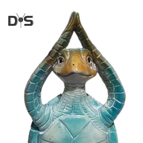 Yoga Meditation Sitting Turtle Figurine Resin Sea Turtle Statue Model Animal Sculpture Ornament Indoor Outdoor Garden Home Office Decoration Birthday