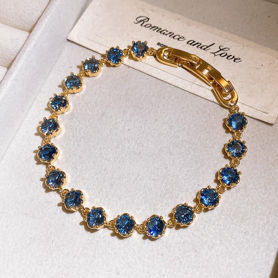 Fashion Geometric Zircon Gold Plated Bracelet For Women Gift Elegant Jewelry