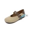 2025 Autumn Retro Korean Leopard Print Sheepskin Mary Janes with Hidden Heel & Soft Sole