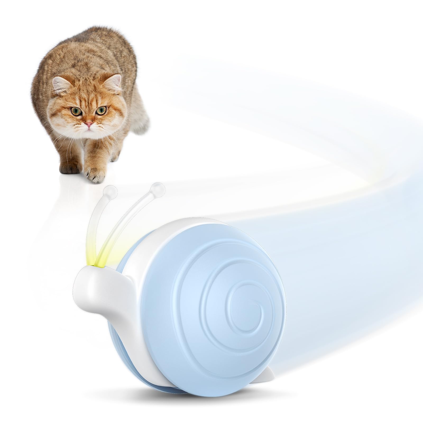 

Cheerble Automatic Speeding Snail Cat Automatic Omnidirectional 2 Fast with LED Perfect for Solo Stress and Curiosity Perfect Gift for Cats Toy, синий
