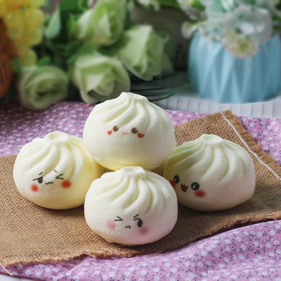 Cartoon Steamed Bun Squeeze Toy Simulated Dumpling Sensory Pinch Fidget Toy Stress Relief Relaxation Decompression Tool