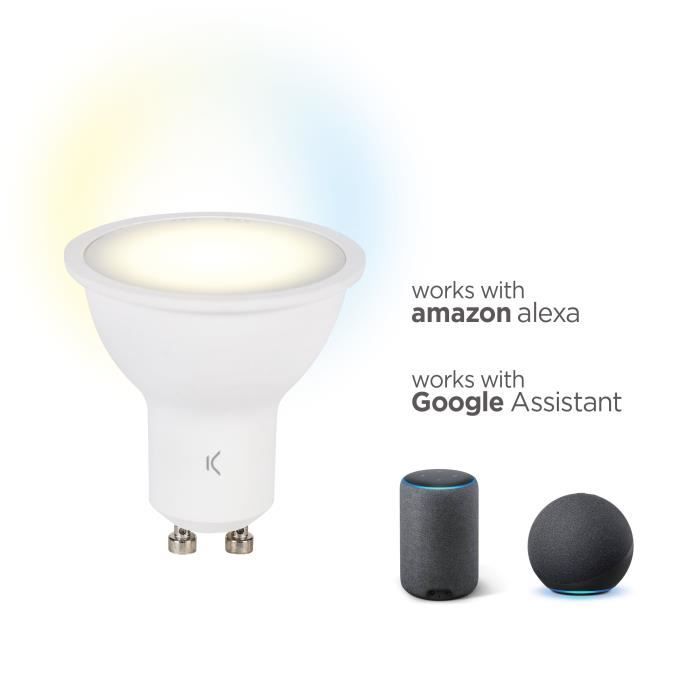 Ampoule Connectée - KSIX - GU10 - Pack De 2 - 9W - Compatible Alexa Et Google - CCT 3000K-6500K