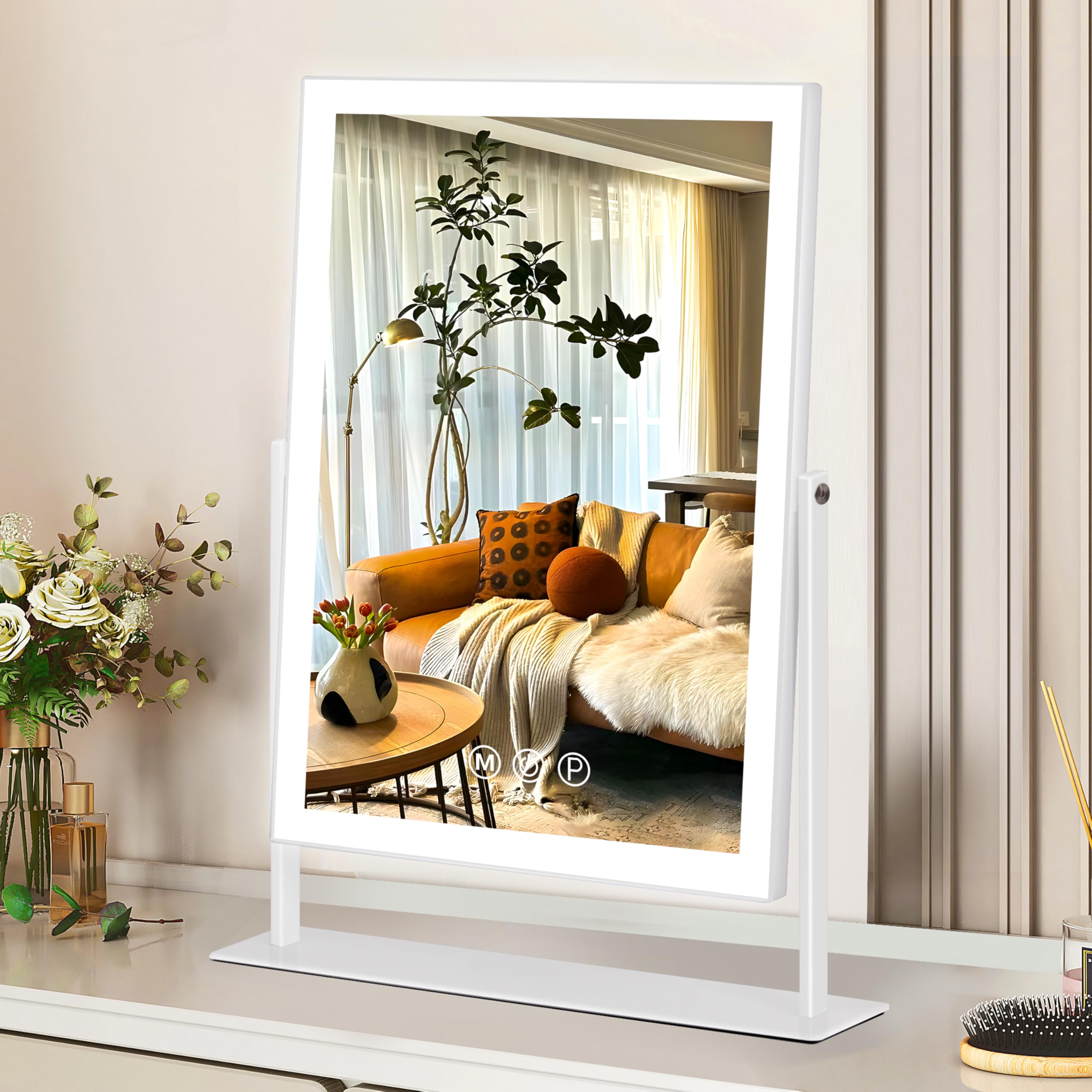 

Hansong Actress Настольный голливудский светящийся макияжный прибор с тремя цветами освещения, бесступенчатая 10x 360 градусов светодиодная лампа 30x41 см Зеркало, Зеркало, Зеркало, Режимы,