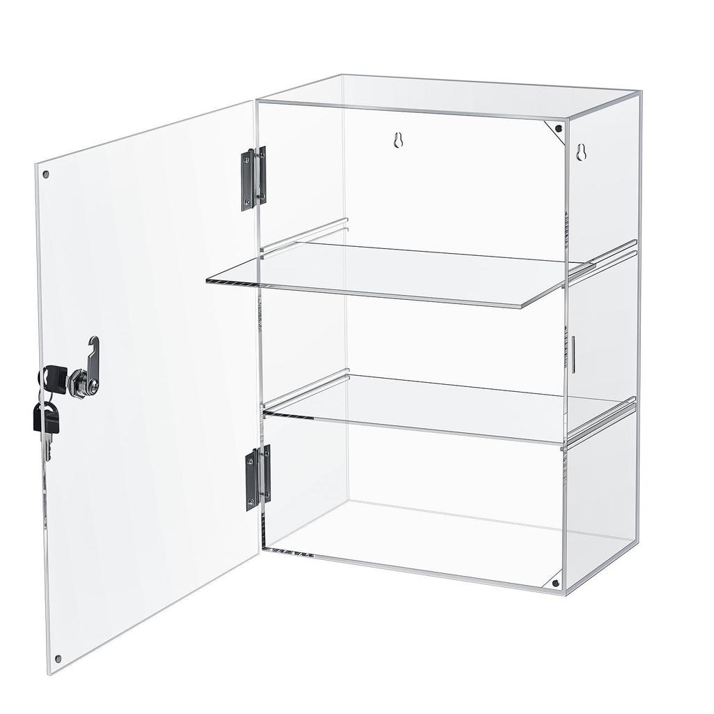 Acrylic Display Case Transparent Cabinet Clear with Removable Shelves for