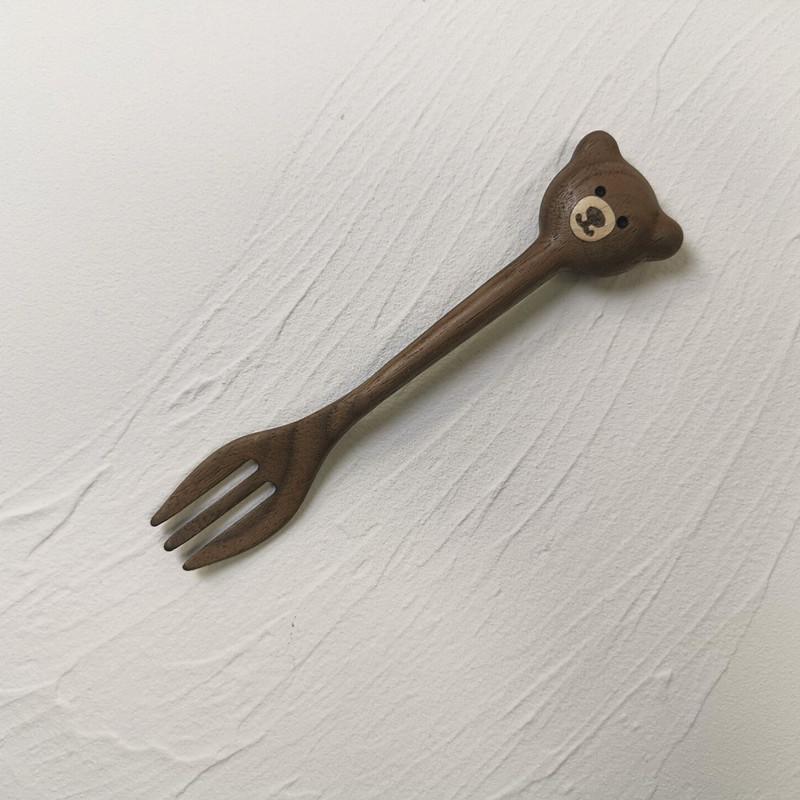 Bear Cutlery Wooden Spoon Tableware Walnut Coffee Spoon Handmade Honey Spoon Jam Spoon Kitchen Accessories Eco Friendly Products