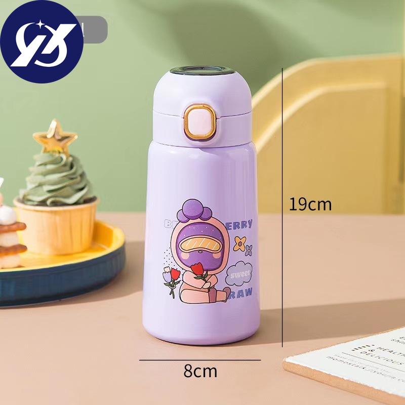 Creative LED Intelligent Temperature Display Stainless Steel Children's Thermos Mini Cartoon Bouncing Cups Portable Gift Cups.