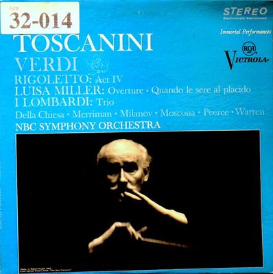 Disque LP GIUSEPPE VERDI / ARTURO TOSCANINI - - Rigoletto / Luisa Miller / I Lombar VICS1314E RCA Victrola US Classique Occasion