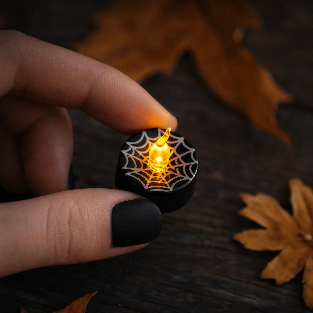 Halloween Electronic Candle Lights for Festival Party Decor, Warm Flickering