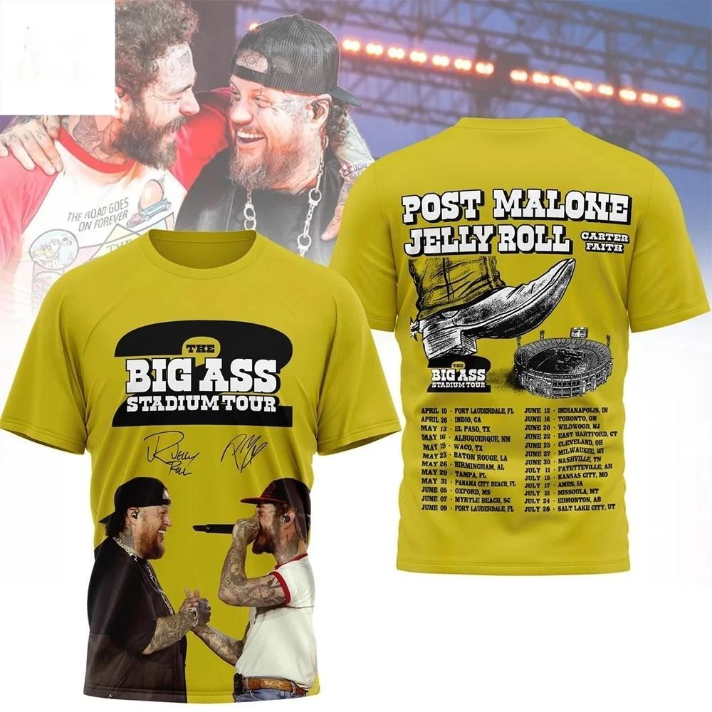Hot Post Malone And Jelly Roll The Big Ass Stadium 3D Gift For Fans LW971 XXXXL
