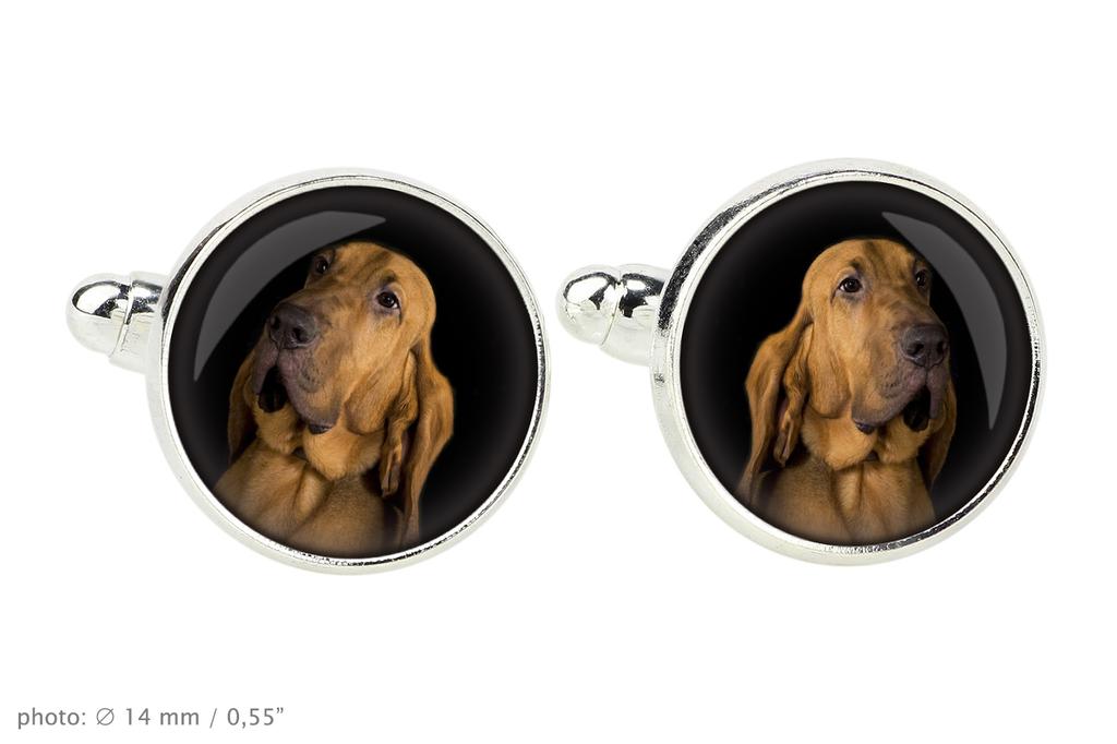 Bloodhound, St. Hubert Hound, Sleuth-hound - cufflinks and tie with your photo, a suit decoration, men's jewelry from the Art-Dog brand.