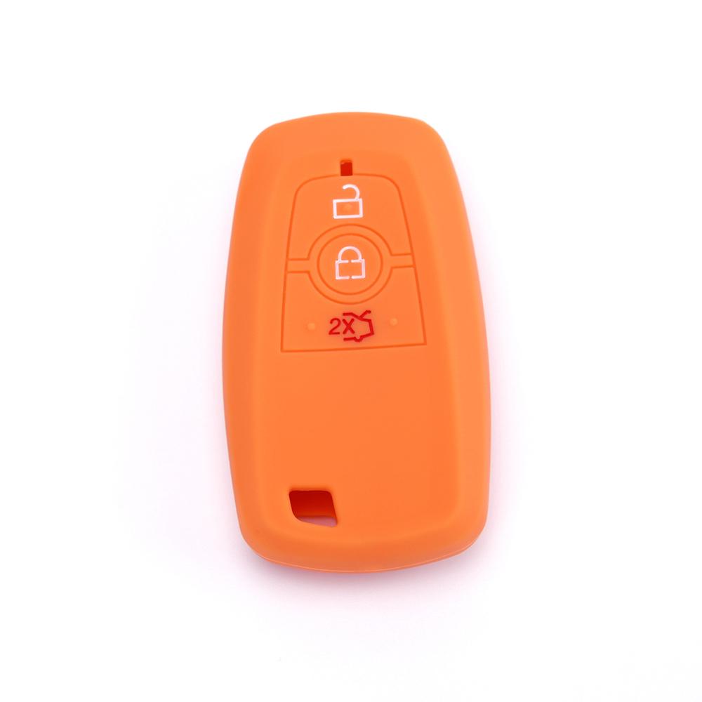 Silicone Car Key Cover Case For Ford Ranger Fusion Mustang Explorer Ecosport Edge S-Max Ranger Remote Car Key Holder 3Buttons