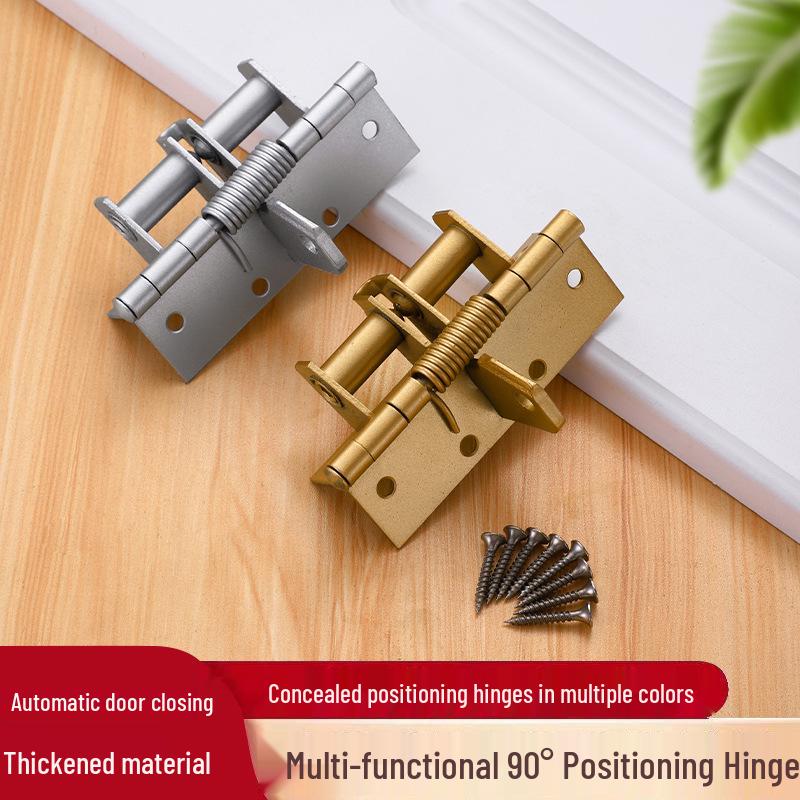 4-Inch Invisible Door Spring Hinge: Automatic Closing and 90-Degree Positioning for Wooden Doors