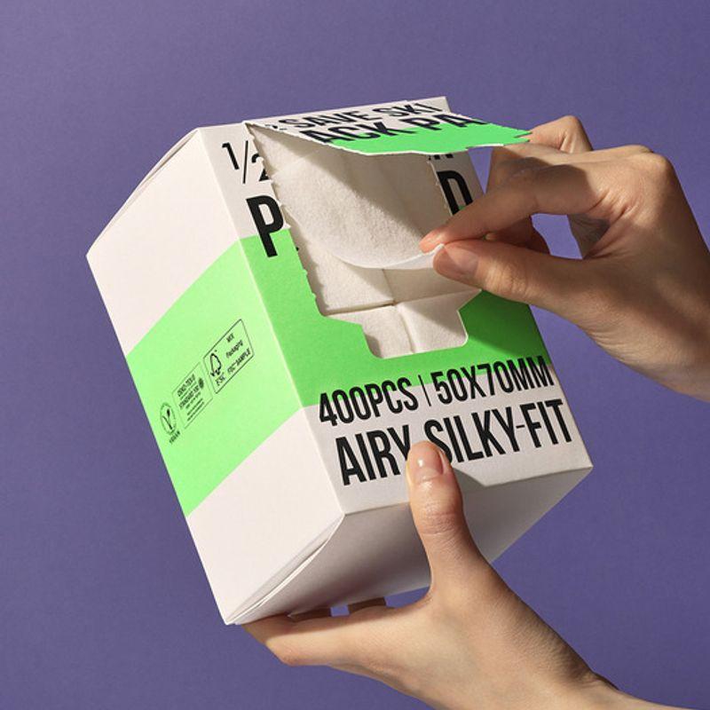 AMORE BASIC Toner-Saving 1/2 Skin Pack Cotton Pads, 400 Sheets Skin pack cotton pads 400 sheets