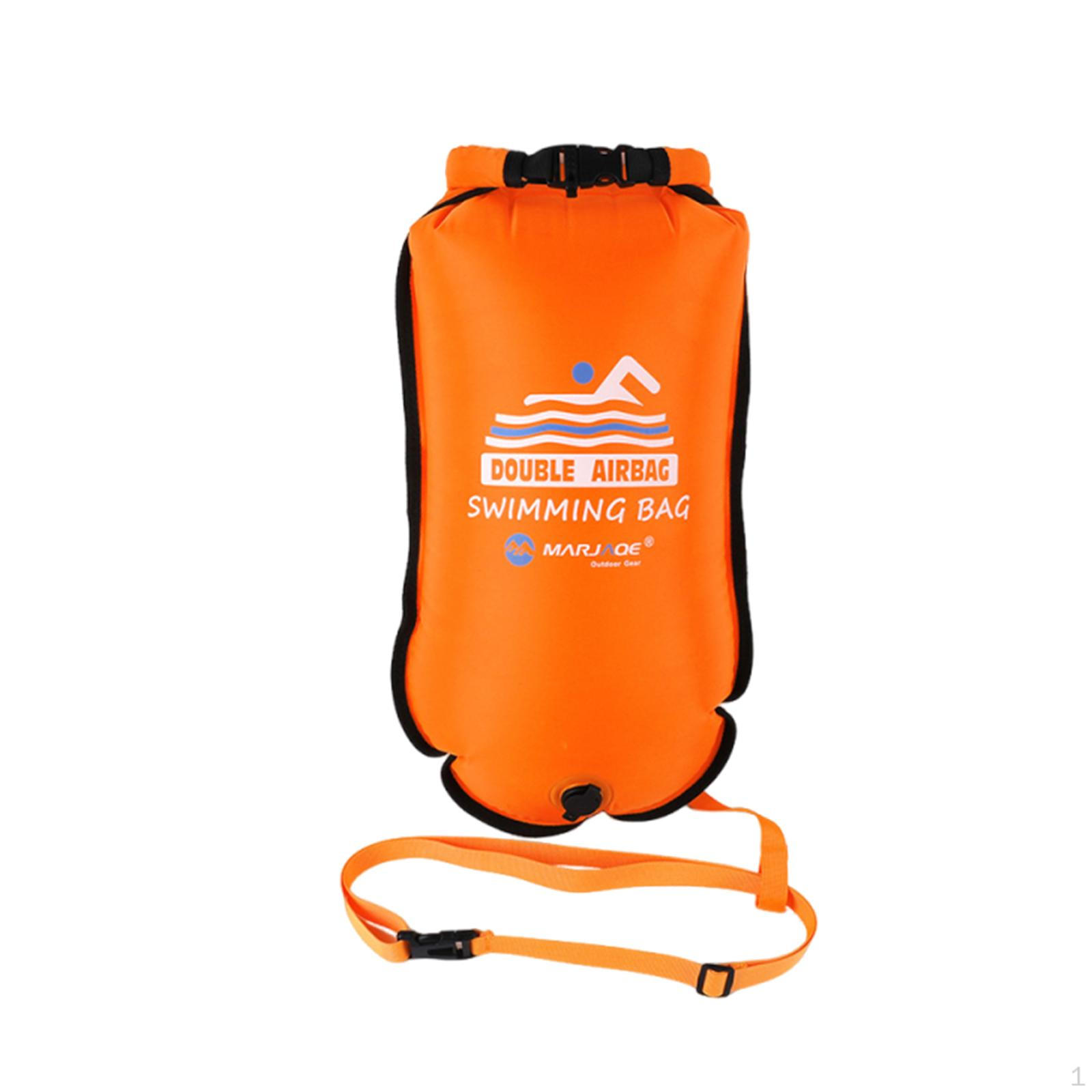 

Swim Buoy for Open Water PVC Equipment Bag Triathletes Canoes Lifeguards Orange 37 x70 cm