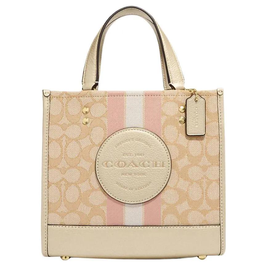 COACH Dempsey Iconic Jacquard Fabric Leather Calfskin Tote Bag , Shopping Bag , Shoulder Bag , Crossbody Bag , Handbag (Unisex) Handbags