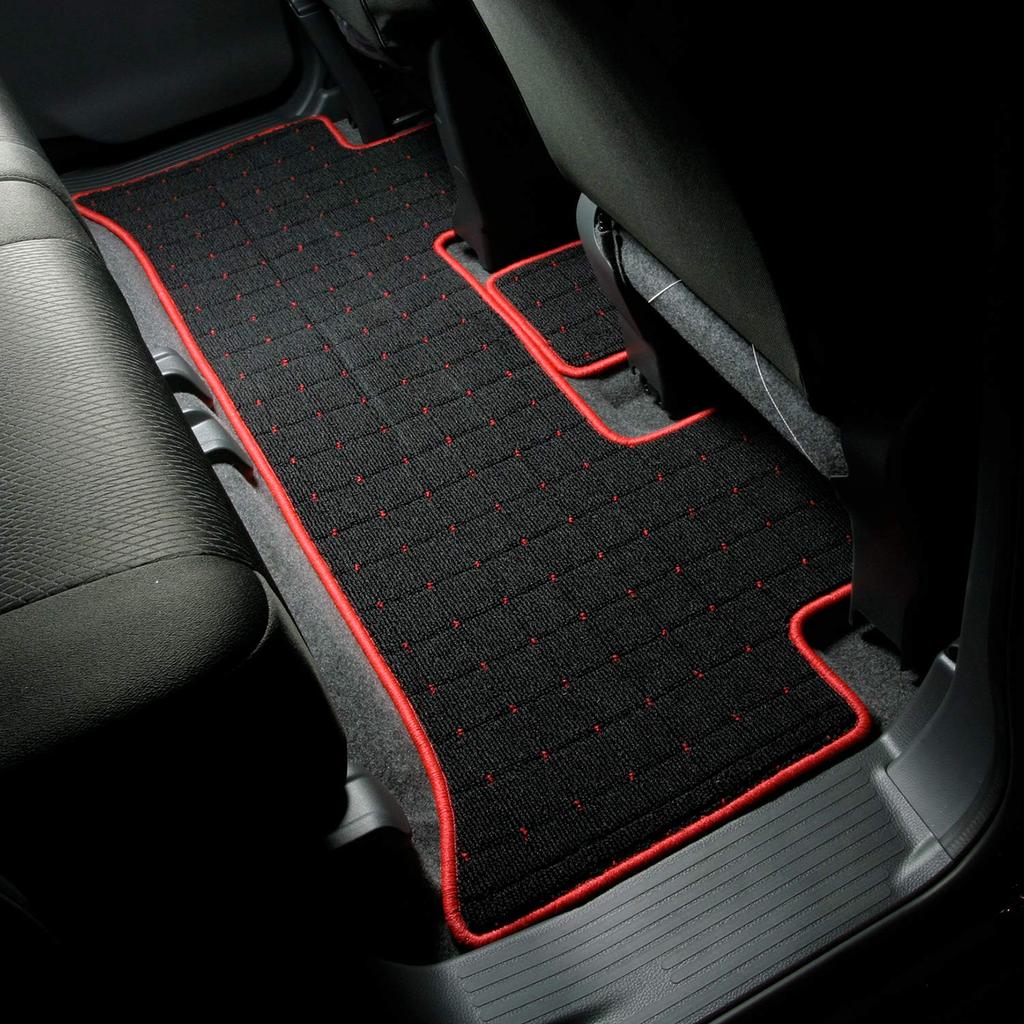MONSTER SPORT Floor Mats for Toyota Black X Solio/Bandit [MA15S]/Delica D2 [MB15S], Red, 894550-4900M