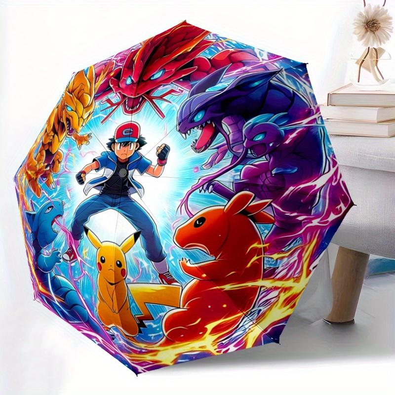 1pz Ombrello Pokémon Automatico Apri e Chiudi - Adatto per Varie Occasioni, Attività all'Aperto, Leggero e Resistente Automatico
